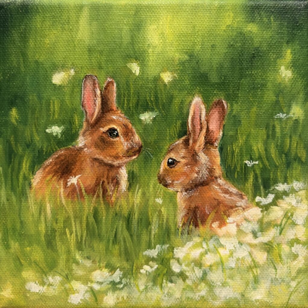 Bunnies in a Field Print