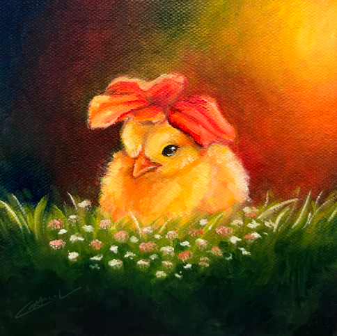 Chick Under Flower Print